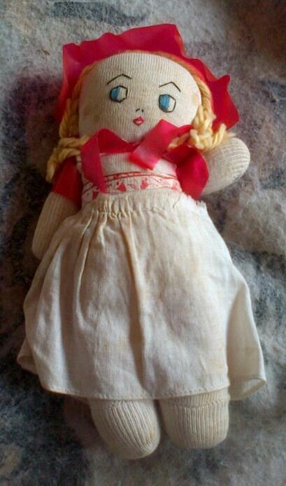 This doll has been kept by a Guernsey evacuee since June 1940